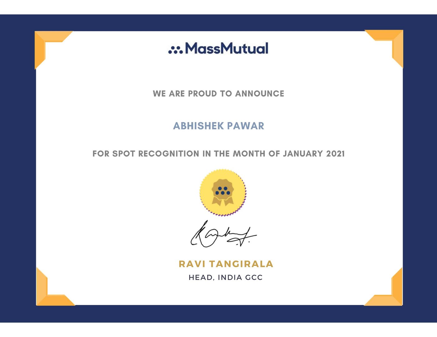 Employee of the Month certificate